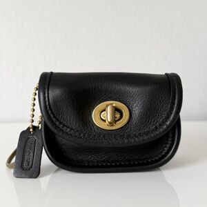 Vintage Coach Mini City Turnlock Coin Bag Keychain